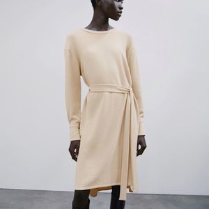 Zara NWT soft belted dress